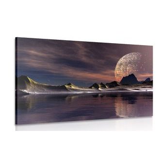 CANVAS PRINT FUTURISTIC LANDSCAPE - PICTURES OF SPACE AND STARS - PICTURES