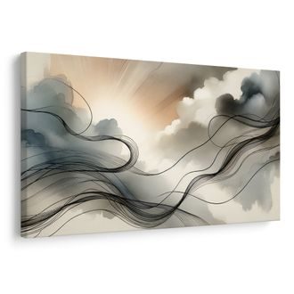 WANDBILD LICHT- UND NEBELSTRÖMUNG - WANDBILDER ABSTRAKTE FORMEN - BILDER