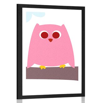 POSTER WITH MOUNT CUTE OWLS - ANIMALS - POSTERS