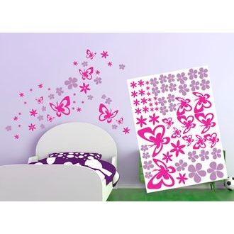 Adesivi murali decorativi farfalle e fiori