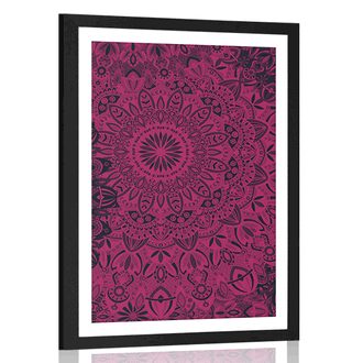 PLAKAT Z PASSE-PARTOUT STYLOWA MANDALA - FENG SHUI - PLAKATY