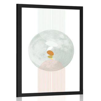 PLAKÁT MODERNÍ KRUH S DUHOU MID-CENTURY - MOTIVY Z NAŠÍ DÍLNY - PLAKÁTY