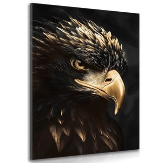 TABLEAU SUR TOILE – AIGLE NOIR ET DORÉ - TABLEAUX - 🔥 VENTE TOTALE