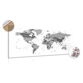 Parafa kép világ térkép fekete fehér háttéren