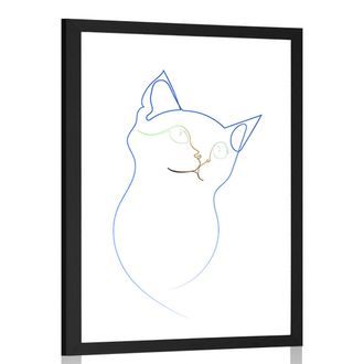 POSTER WITH MOUNT COLORED CAT LINES - MOTIFS FROM OUR WORKSHOP - POSTERS