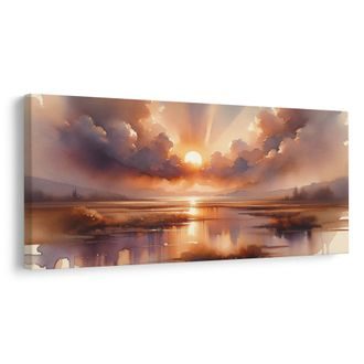 OBRAZ SLUNCE NAD KLIDNOU HLADINOU - OBRAZY VÝCHOD A ZÁPAD SLUNCE - OBRAZY