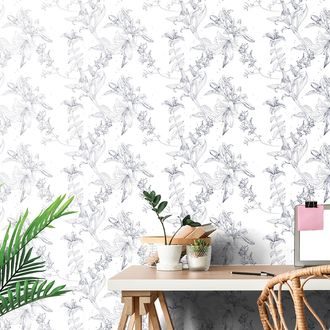 CARTA DA PARATI AUTOADESIVA – GIGLIO DELICATO IN BIANCO - CARTA DA PARATI AUTOADESIVE - CARTA DA PARATI