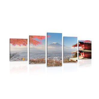 5-DÍLNÝ OBRAZ PODZIM V JAPONSKU - OBRAZY MĚSTA - OBRAZY