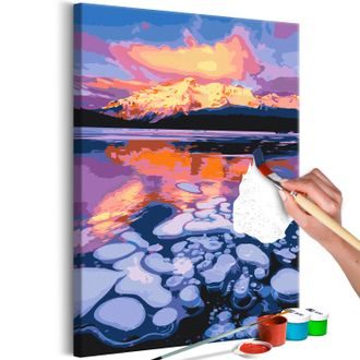 Picture painting by numbers glacial lake Minnewanka