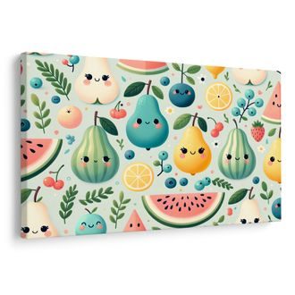 OBRAZ ROZTOMILÉ OVOCE S TVÁŘEMI - DĚTSKÉ OBRAZY POHÁDKOVÉ BYTOSTI - OBRAZY