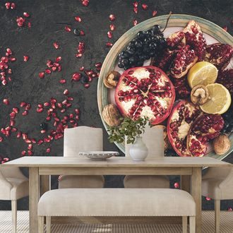 WALL MURAL MIXTURE WITH POMEGRANATE - WALLPAPERS FOOD AND DRINKS - WALLPAPERS