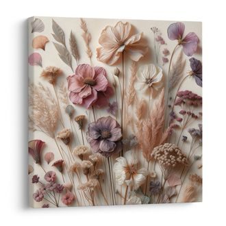 OBRAZ SUŠENÉ KVĚTINY V BÉŽOVÝCH TÓNECH - OBRAZY KVĚTŮ - OBRAZY