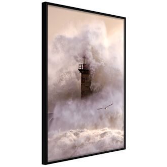 Plagát maják vo vlne  - Lighthouse During a Storm