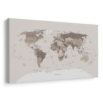 OBRAZ NA KORKU MAPA SVĚTA V BÉŽOVÉM PROVEDENÍ - PICTURES ON CORK - PICTURES