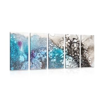 5-DÍLNÝ OBRAZ AKVARELOVÁ ABSTRAKCE - ABSTRAKTNÍ OBRAZY - OBRAZY