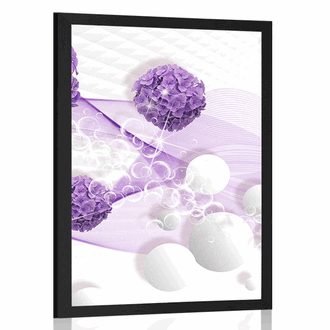 POSTER BLUMEN MIT ABSTRAKTEM HINTERGRUND - ABSTRAKT UND GEMUSTERT - POSTER