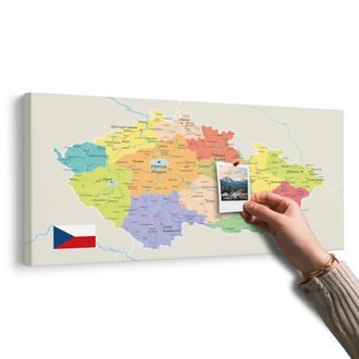 SLIKA NA PLUTU STILSKA KARTA ČEŠKE SA ZASTAVOM - SLIKE NA PLUTU - SLIKE