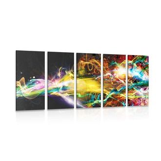 5-PIECE CANVAS PRINT EXPLOSION OF COLORS - ABSTRACT PICTURES - PICTURES