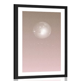 PLAKAT S PASPARTUOM MJESEC U SUPTILNIM TONOVIMA - MOTIVI IZ NAŠE RADIONICE - PLAKATI