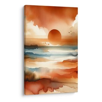 WANDBILD ROTER HIMMEL ÜBER DEM MEER - BILDER VON SONNENAUFGANG UND SONNENUNTERGANG - BILDER