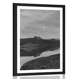 POSTER WITH MOUNT BLACK AND WHITE LANDSCAPE - BLACK AND WHITE - POSTERS