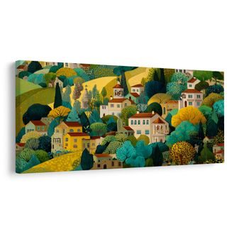 OBRAZ HARMONICKÉ SOUŽITÍ DOMŮ A STROMŮ - BAREVNÉ DOMY - PICTURES