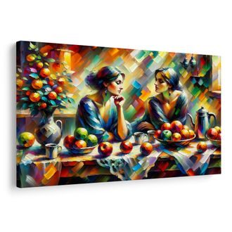 OBRAZ DÁMY U STOLU S OVOCEM - OBRAZY ŽENY - OBRAZY