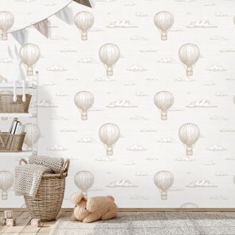 SAMOLEPÍCÍ TAPETA HORKOVZDUŠNÉ BALÓNY V OBLACÍCH - VZOROVANÉ TAPETY - TAPETY