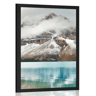 Plakát jezero poblíž nádherné hory