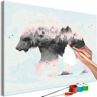 Pictare conform numerelor pădure de urs - Pastel Teddy Bear