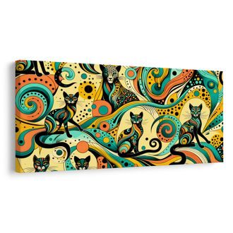 OBRAZ BAREVNÉ KOČKY - OBRAZY KOČKY - OBRAZY