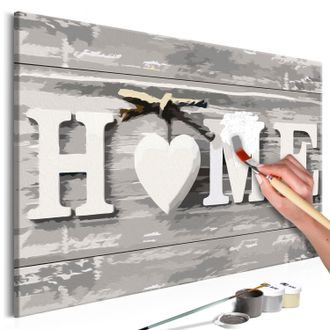 Obraz malowanie po numerach dom - Home: Letters