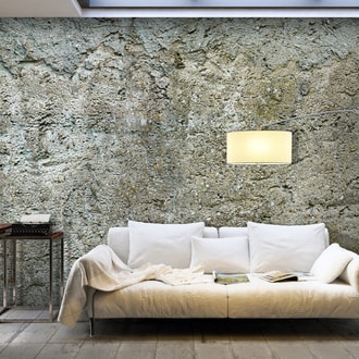 PHOTO WALLPAPER XXL WITH A STONE BARRIER MOTIF - WALLPAPERS WITH IMITATION OF BRICK, STONE AND CONCRETE - WALLPAPERS