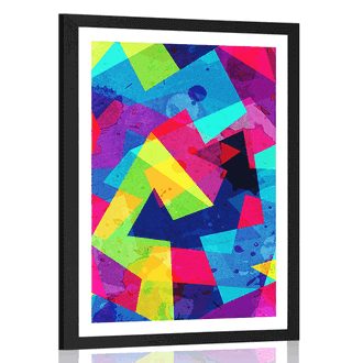 Plakat z passe-partout geometryczny wzór z efektem grunge