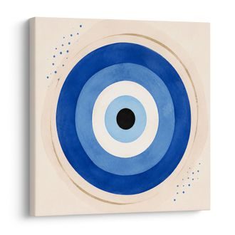 TABLEAU SUR TOILE – ŒIL TALISMANIQUE BLEU ABSTRAIT - TABLEAUX PAR THÈME - TABLEAUX