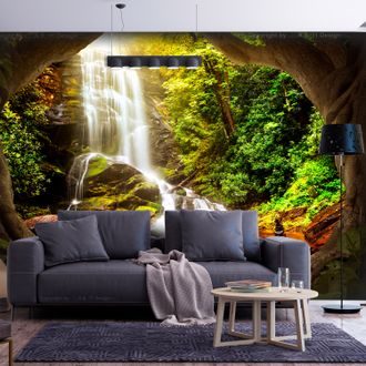 Self adhesive wallpaper charming waterfall in the forest
