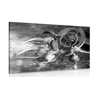 OBRAZ LAPAČ SNŮ V ČERNOBÍLÉM PROVEDENÍ - ČERNOBÍLÉ OBRAZY - OBRAZY