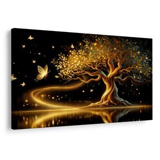 WANDBILD BAUM DES LEBENS GOLDENE MAGIE - BILDER BÄUME DES LEBENS - BILDER