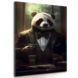 CANVAS PRINT ANIMAL GANGSTER PANDA - PICTURES OF ANIMAL GANGSTERS - PICTURES