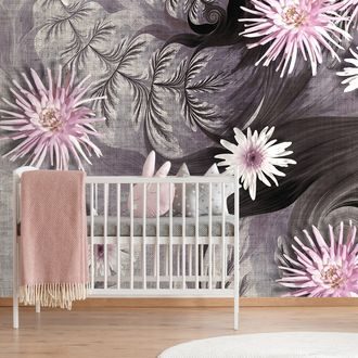 SELF ADHESIVE WALLPAPER FLOWERS ON A BEAUTIFUL BACKGROUND - SELF-ADHESIVE WALLPAPERS - WALLPAPERS