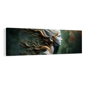 TABLEAU SUR TOILE – FEMME AVEC DES BRANCHES EN SYMBOLE DE CROISSANCE - TABLEAUX DE FEMMES - TABLEAUX