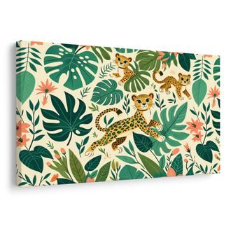 OBRAZ MALÍ GEPARDI V DŽUNGLI - DĚTSKÉ OBRAZY ZVÍŘÁTKA - OBRAZY