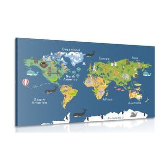 Wandbild Weltkarte für Kinder