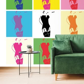 PAPIER PEINT POP ART CHARME DE LA FEMME - PAPIER PEINT POP ART - PAPIER PEINT