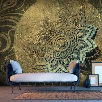 Self adhesive wallpaper golden flower mandala