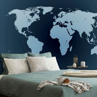 WALLPAPER MAP OF THE WORLD IN SHADES OF BLUE - WALLPAPERS MAPS - WALLPAPERS