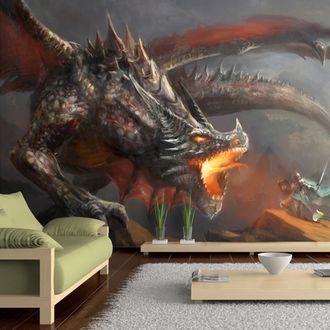 Self adhesive wallpaper dragon fire