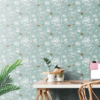 PAPIER PEINT ADHÉSIF – PRAIRIE PLEINE DE PAPILLONS - PAPIER PEINT AUTOCOLLANT - PAPIERS PEINTS PANORAMIQUES