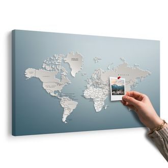 OBRAZ NA KORKU MAPA SVĚTA V ORIGINÁLNÍM PROVEDENÍ - OBRAZY NA KORKU - OBRAZY