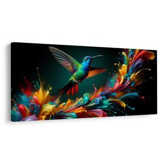 OBRAZ KOLIBŘÍK A VÝBUCH BAREV - OBRAZY PTÁCI - OBRAZY